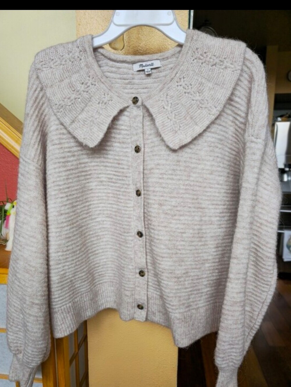 Madewell Angora Mohair Peter Pan Collar Cardigan Size Small - Picture 13 of 15
